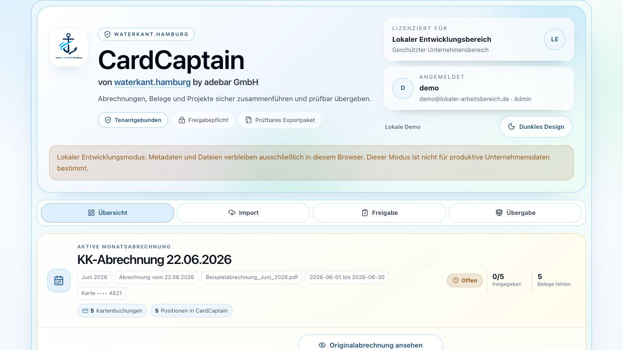 Kreditkartenabrechnung ohne Beleg-Bingo: CardCaptain spart uns künftig 50 Prozent Zeit