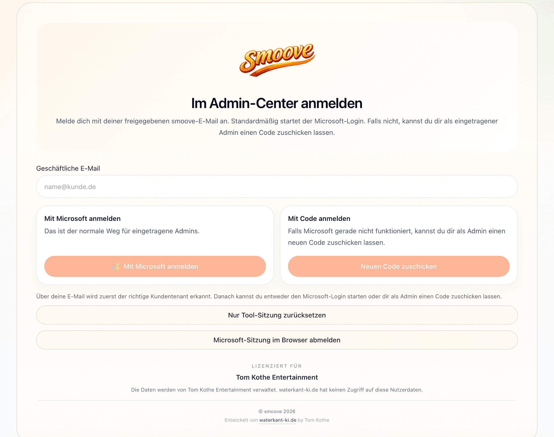 SMOOVE Admin-Dashboard mit zentraler Übersicht für Trucks, Status und organisatorische Abläufe beim Schlagermove Hamburg