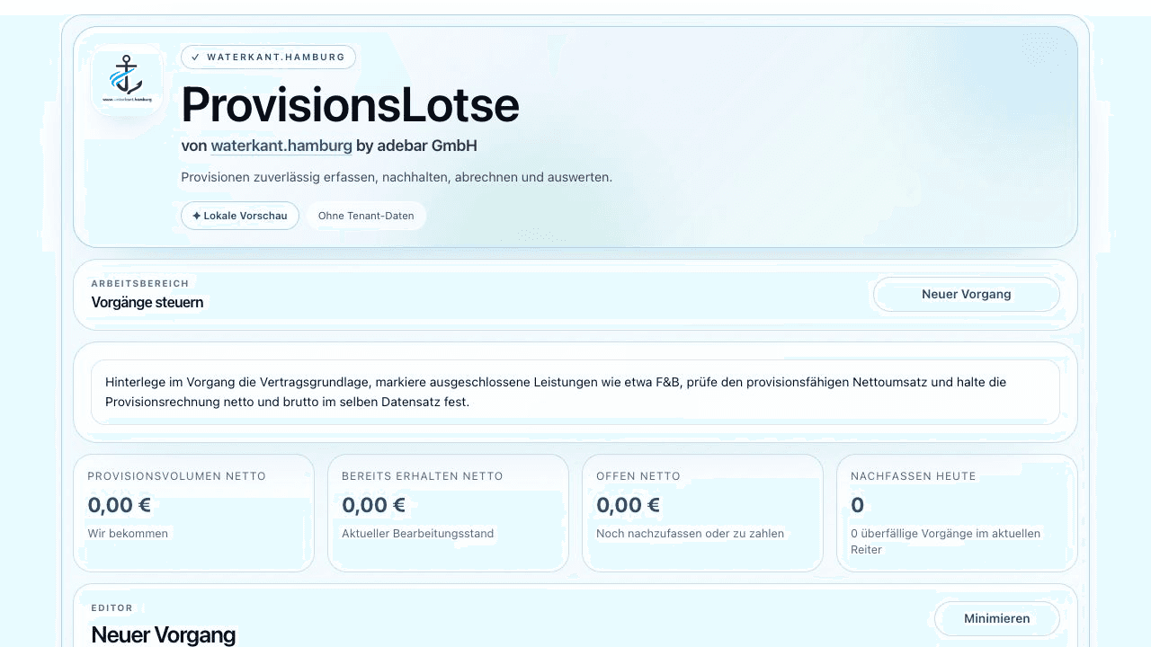Ansicht von ProvisionsLotse